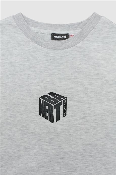 Nebbati Erkek Çocuk Gri Melanj T-Shirt