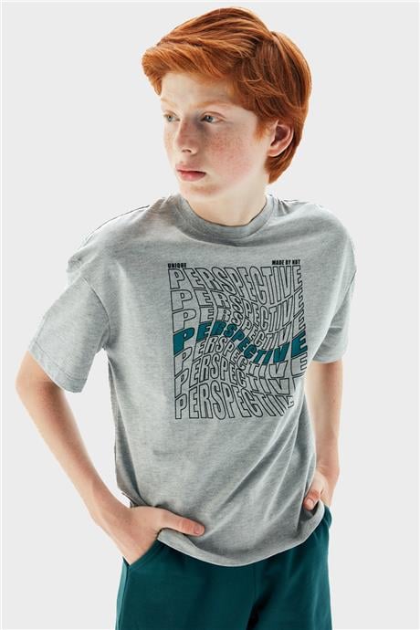 Nebbati Erkek Çocuk Gri T-Shirt