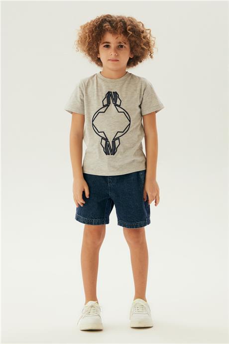 Nebbati Erkek Çocuk Gri T-Shirt