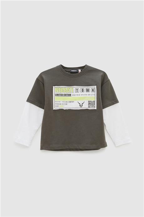Nebbati Erkek Çocuk Haki T-Shirt
