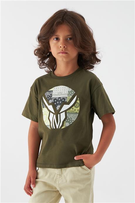 Nebbati Erkek Çocuk Haki T-Shirt