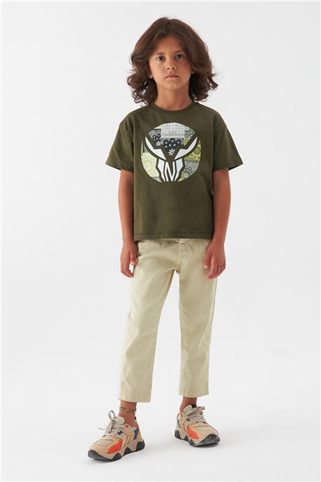 Nebbati Erkek Çocuk Haki T-Shirt