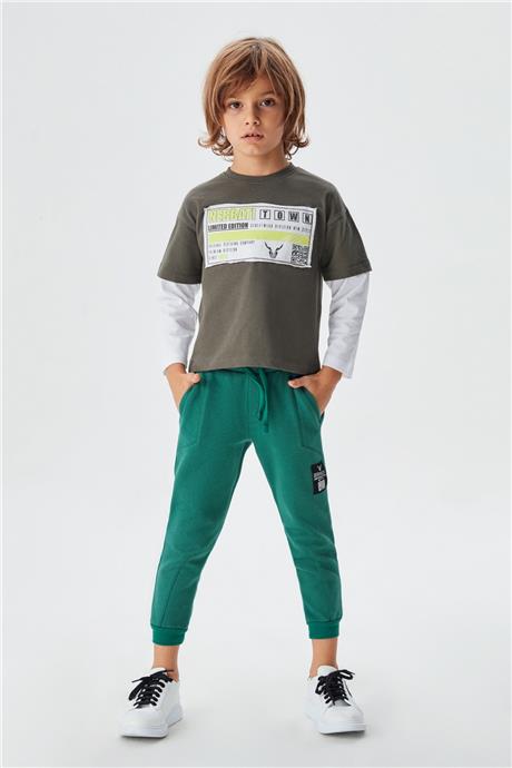 Nebbati Erkek Çocuk Haki T-Shirt