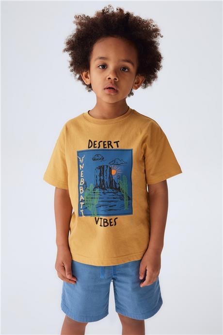 Nebbati Erkek Çocuk Hardal T-Shirt