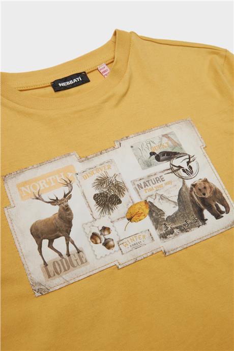 Nebbati Erkek Çocuk Hardal Tshirt