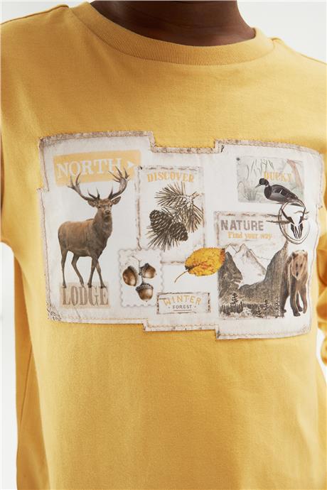 Nebbati Erkek Çocuk Hardal Tshirt