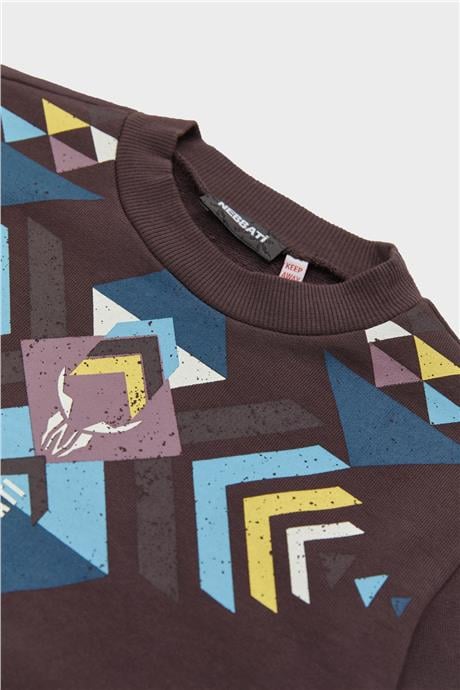 Nebbati Erkek Çocuk Kahve Sweatshirt