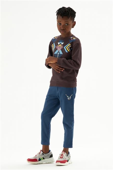 Nebbati Erkek Çocuk Kahve Sweatshirt