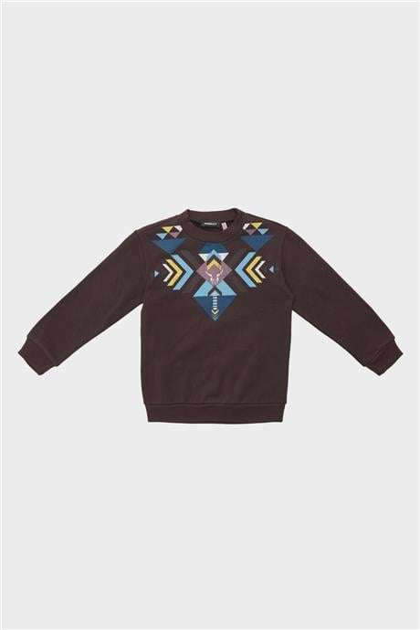Nebbati Erkek Çocuk Kahve Sweatshirt
