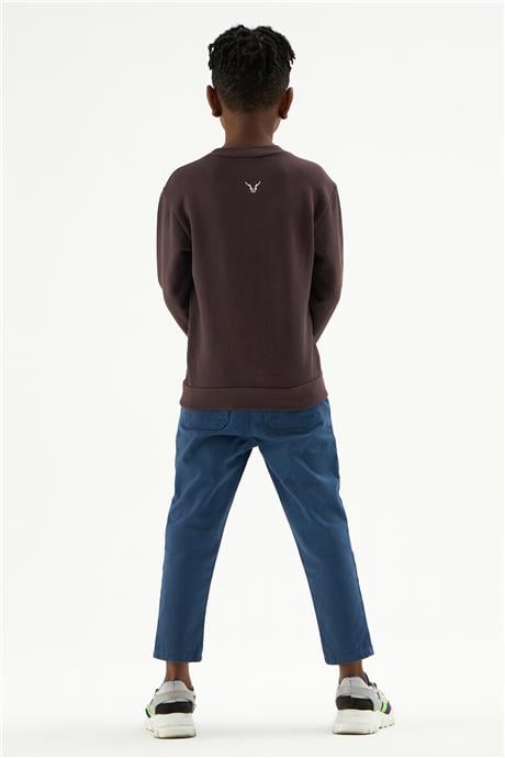 Nebbati Erkek Çocuk Kahve Sweatshirt