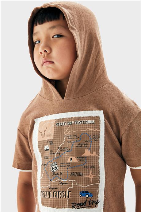 Nebbati Erkek Çocuk Kahve T-Shirt