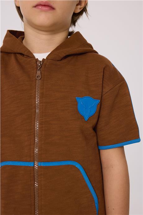 Nebbati Boy Brown Tracksuit TopNebbati Boy Brown Tracksuit Top