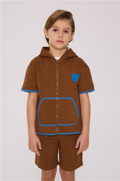 Nebbati Boy Brown Tracksuit TopNebbati Boy Brown Tracksuit Top