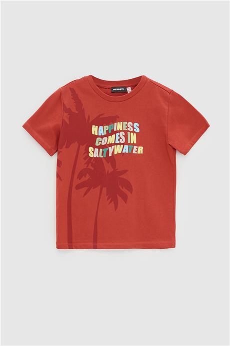 Nebbati Erkek Çocuk Kiremit T-Shirt