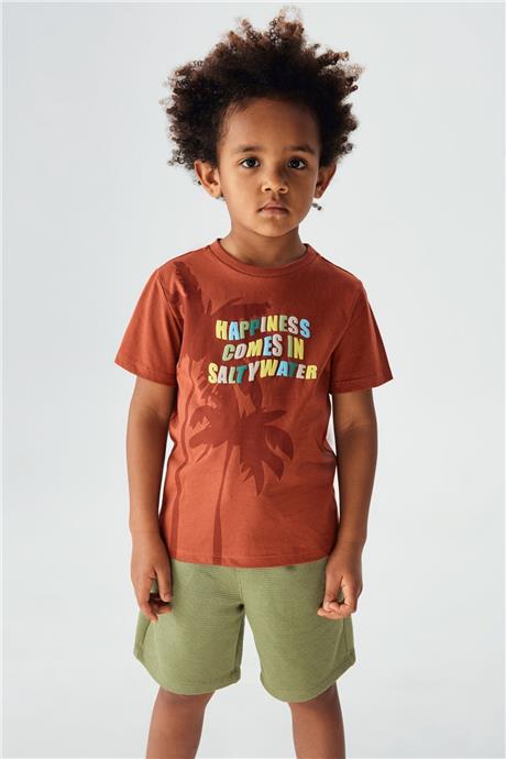 Nebbati Erkek Çocuk Kiremit T-Shirt