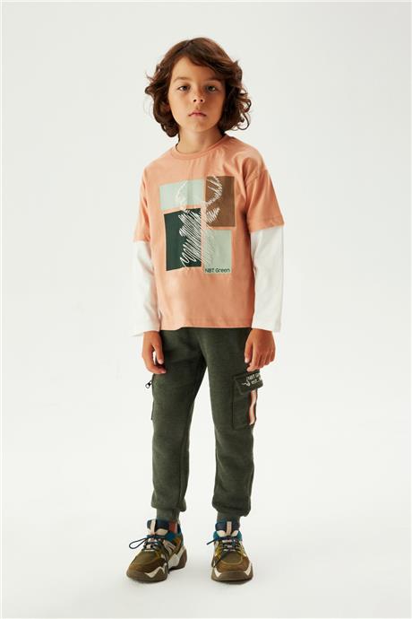 Nebbati Erkek Çocuk Kiremit T-Shirt
