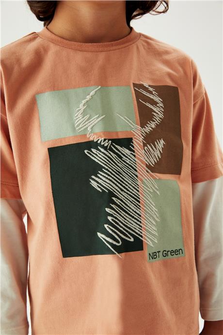 Nebbati Erkek Çocuk Kiremit T-Shirt