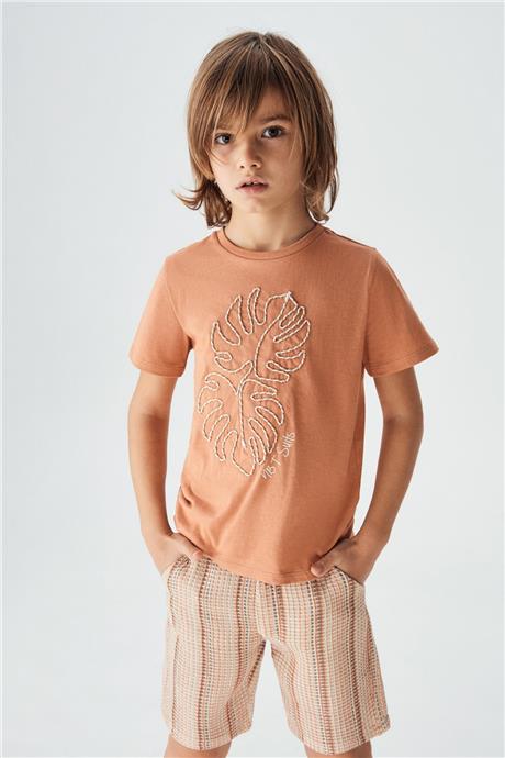 Nebbati Erkek Çocuk Kiremit T-Shirt