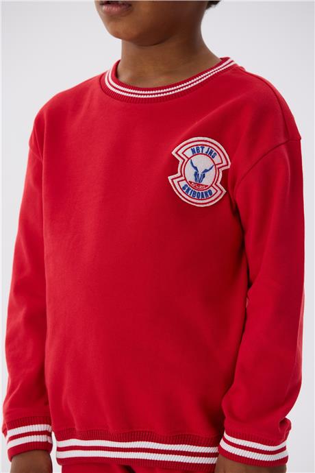Nebbati Erkek Çocuk Kırmızı Sweatshirt