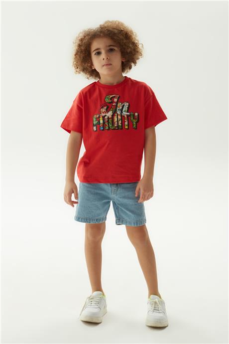Nebbati Erkek Çocuk Kırmızı T-Shirt