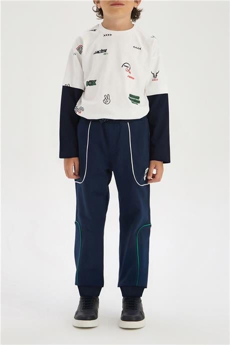 Nebbati Boy Navy Blue Tracksuit BottomNebbati Boy Navy Blue Tracksuit Bottom
