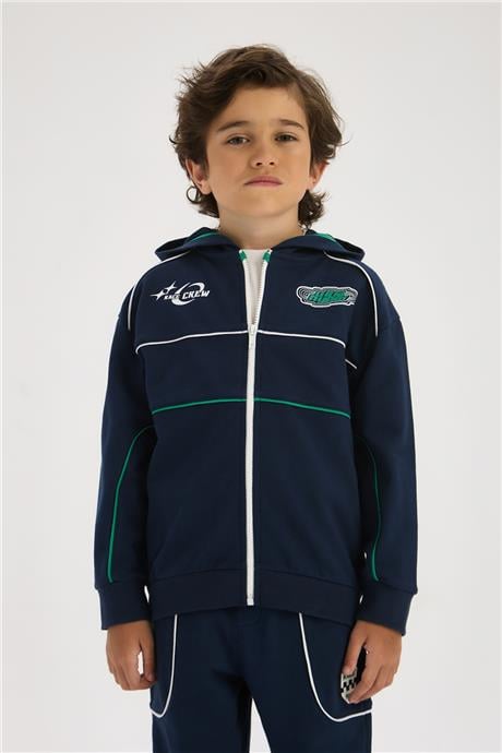 Nebbati Boy Navy Blue Tracksuit TopNebbati Boy Navy Blue Tracksuit Top