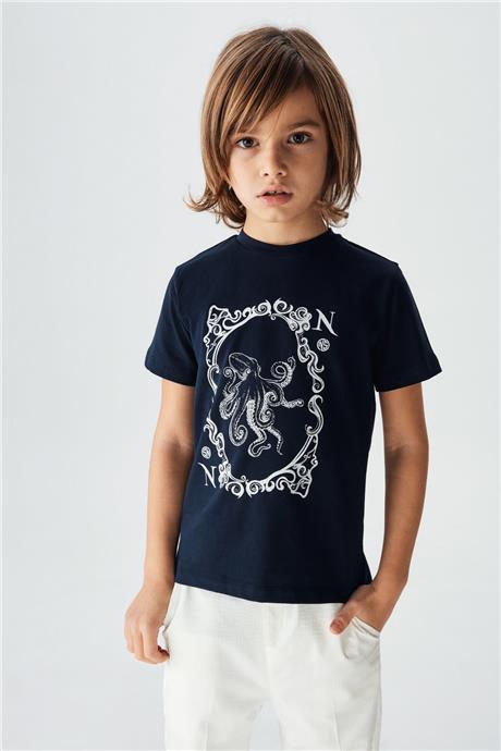 Nebbati Erkek Çocuk Lacivert T-Shirt