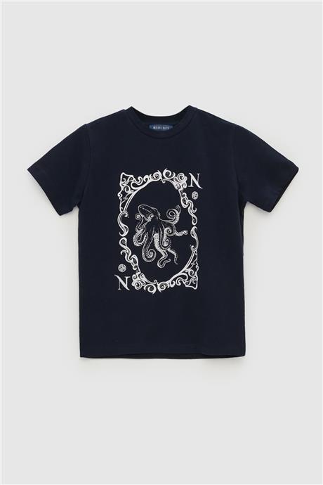 Nebbati Erkek Çocuk Lacivert T-Shirt