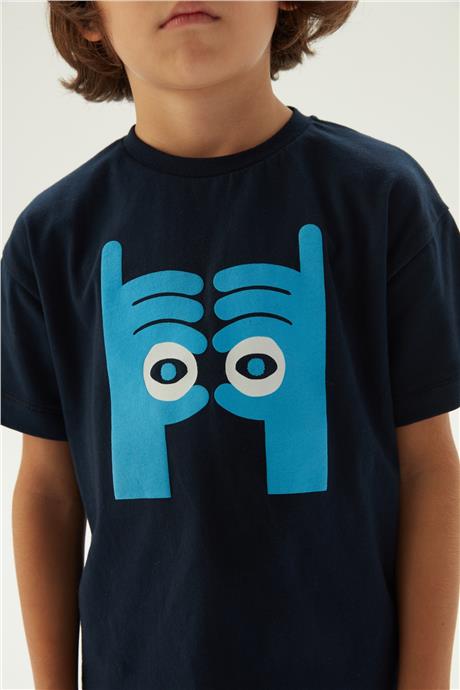 Nebbati Erkek Çocuk Lacivert T-Shirt