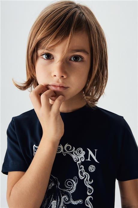 Nebbati Erkek Çocuk Lacivert T-Shirt