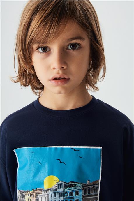 Nebbati Erkek Çocuk Lacivert T-Shirt
