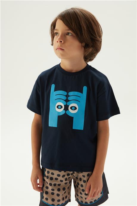 Nebbati Erkek Çocuk Lacivert T-Shirt