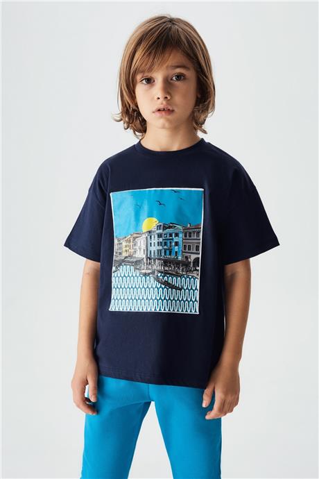 Nebbati Erkek Çocuk Lacivert T-Shirt