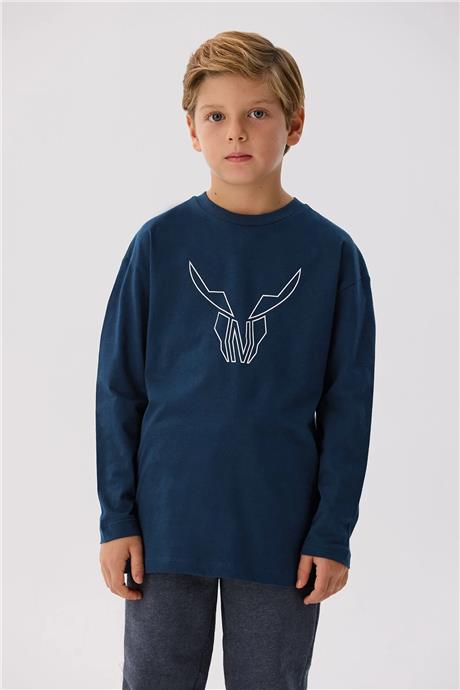 Nebbati Erkek Çocuk Lacivert Tshirt