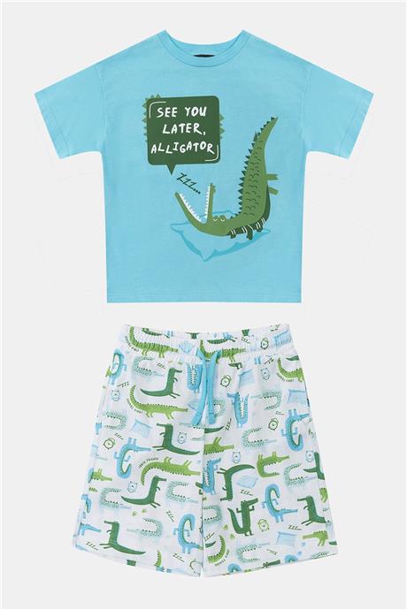 Nebbati Erkek Çocuk Mavi Pijama Takım