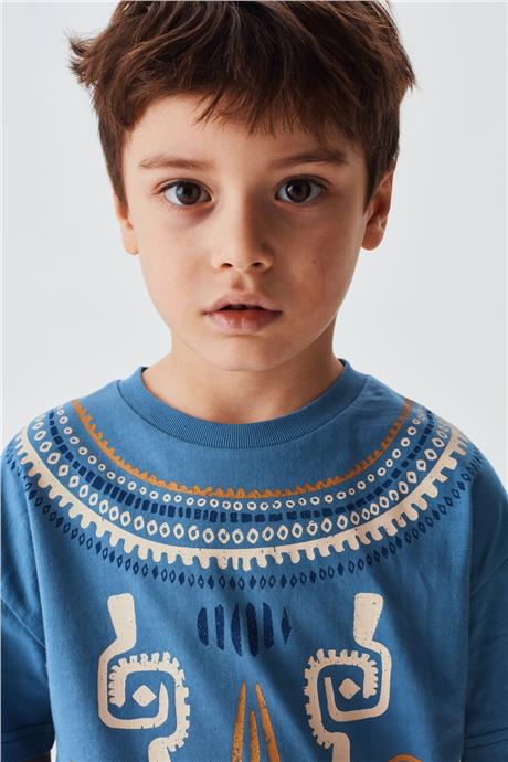 Nebbati Erkek Çocuk Mavi T-Shirt