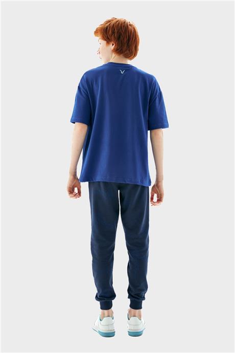 Nebbati Erkek Çocuk Mavi T-Shirt