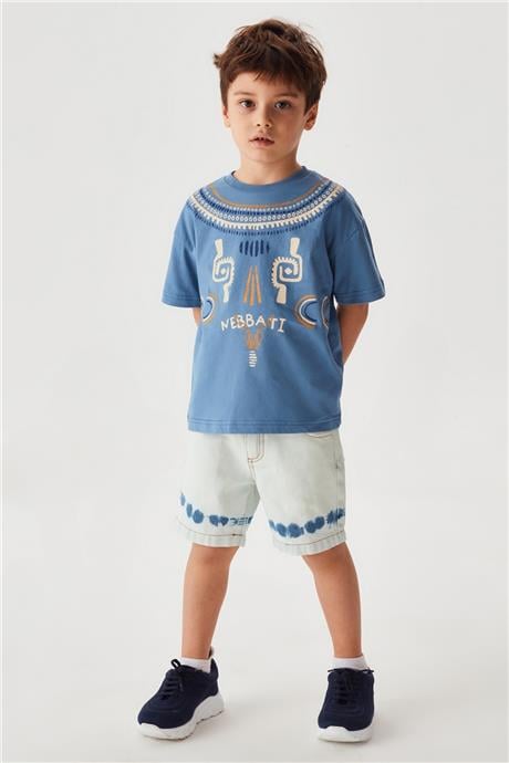 Nebbati Erkek Çocuk Mavi T-Shirt