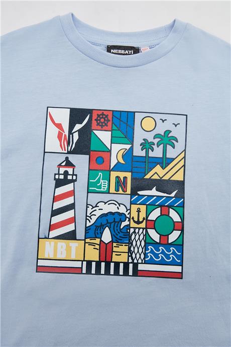 Nebbati Erkek Çocuk Mavi T-Shirt
