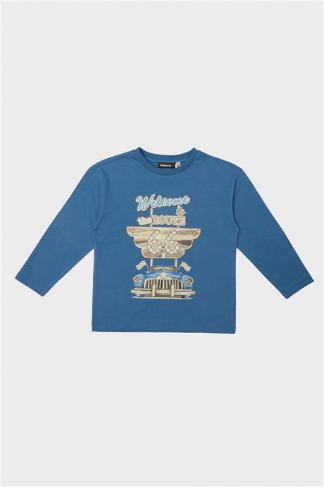 Nebbati Erkek Çocuk Mavi T-Shirt