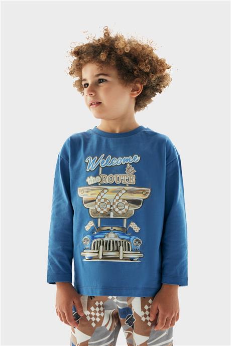 Nebbati Erkek Çocuk Mavi T-Shirt