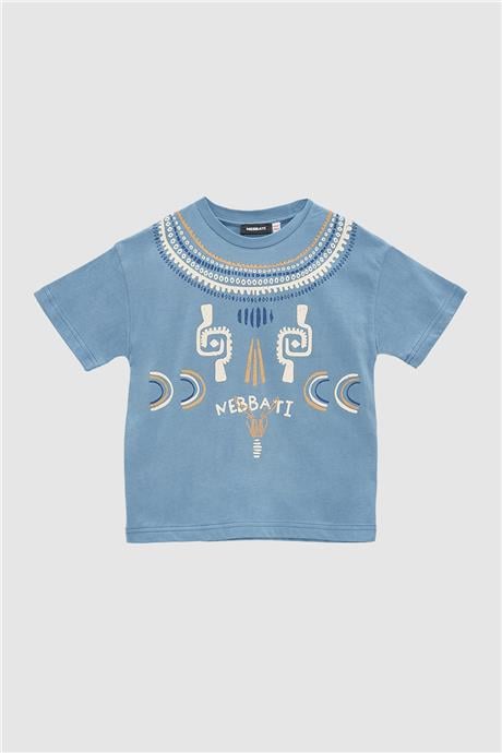 Nebbati Erkek Çocuk Mavi T-Shirt
