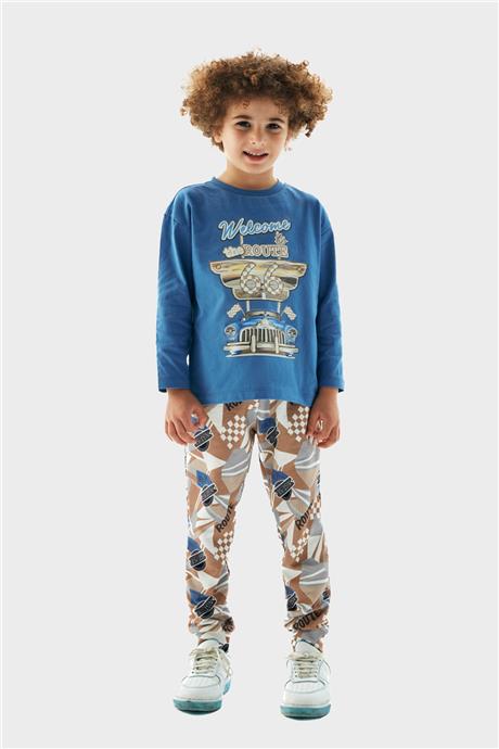 Nebbati Erkek Çocuk Mavi T-Shirt