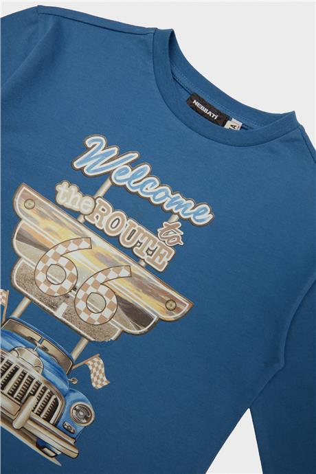 Nebbati Erkek Çocuk Mavi T-Shirt