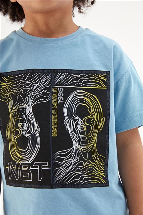 Nebbati Erkek Çocuk Mavi Tshirt