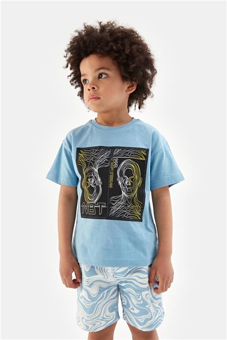 Nebbati Erkek Çocuk Mavi Tshirt