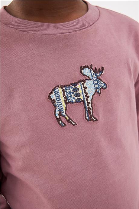Nebbati Erkek Çocuk Mor T-Shirt