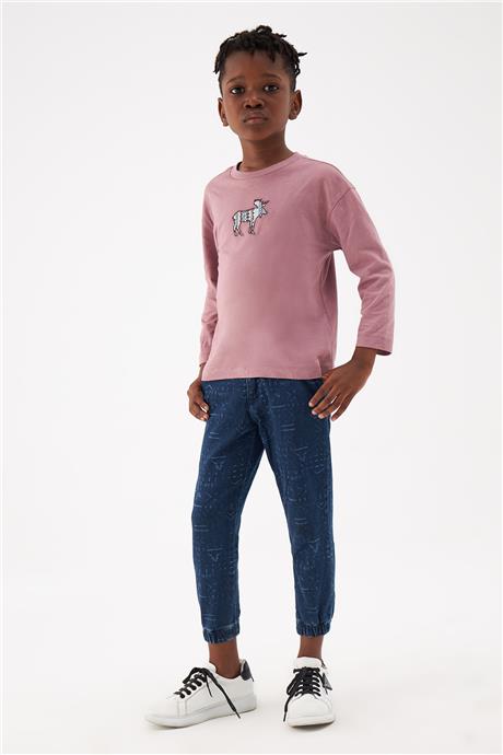 Nebbati Erkek Çocuk Mor T-Shirt