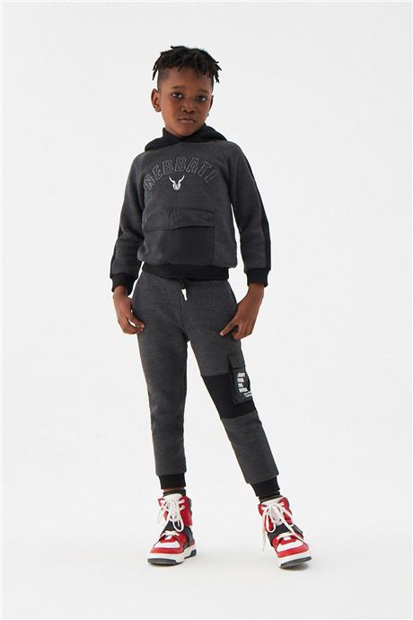 Nebbati Erkek Çocuk Siyah Sweatshirt