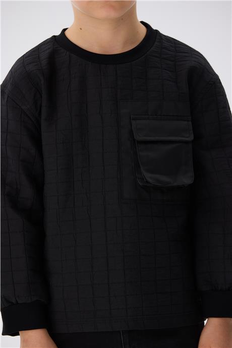 Nebbati Erkek Çocuk Siyah Sweatshirt